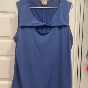 Plus size twist front tank blouse